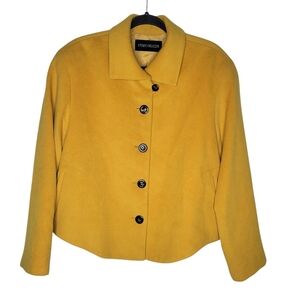 Eterno Bellezza Angora Rabbit Fur Yellow Button Up Coat